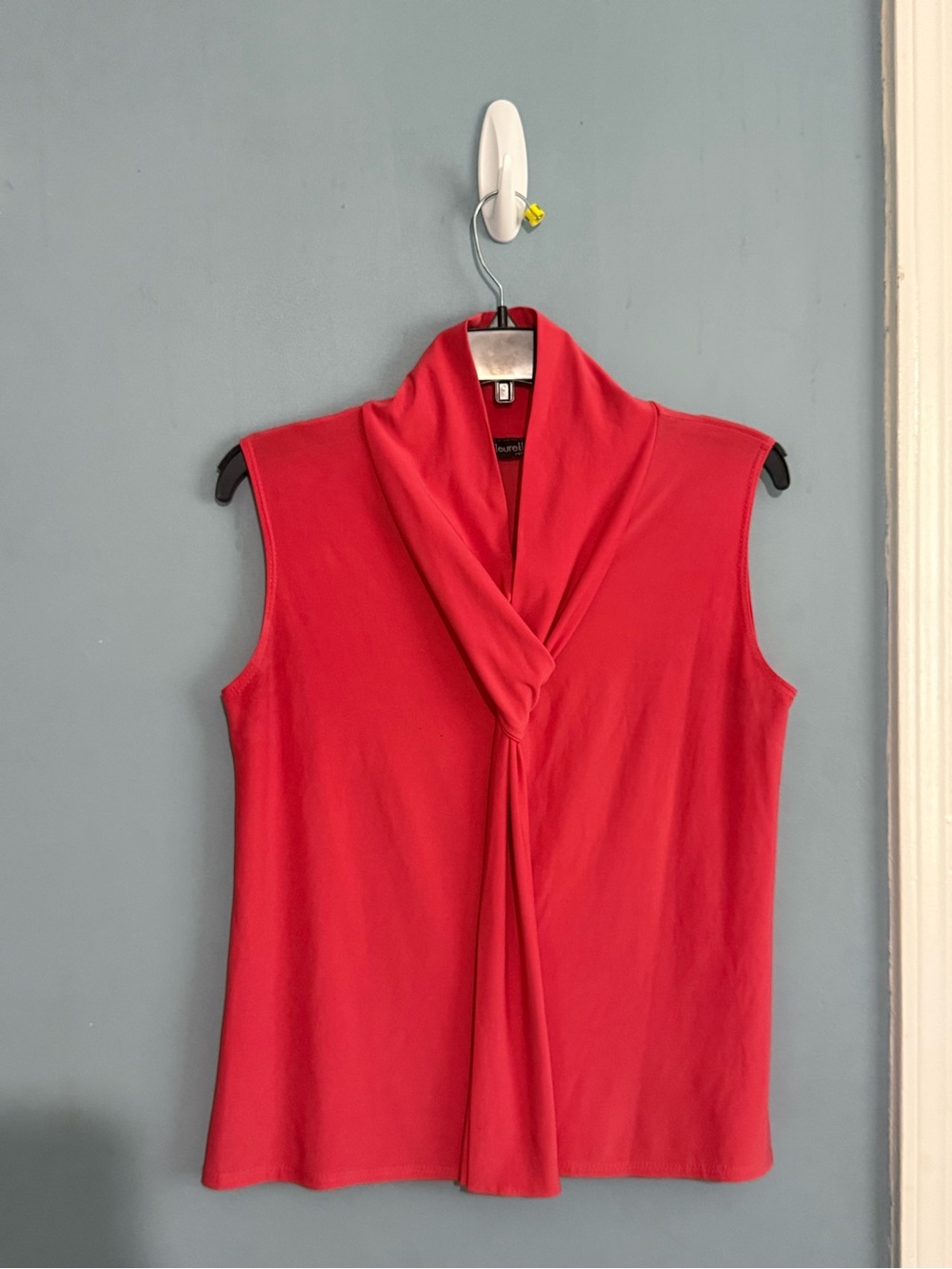 Sleeveless Knot-Neck Blouse in Red